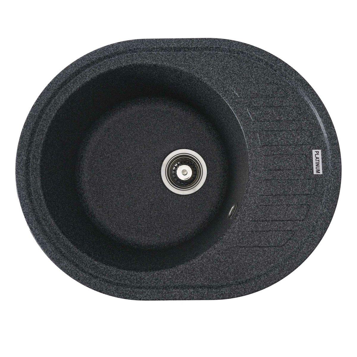 Гранітна мийка для кухні Platinum 6250 SOUL матова Графіт, фото 1