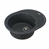 Гранітна мийка для кухні Platinum 6250 SOUL матова Графіт, фото 2