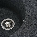 Гранітна мийка для кухні Platinum 6250 SOUL матова Графіт, фото 5