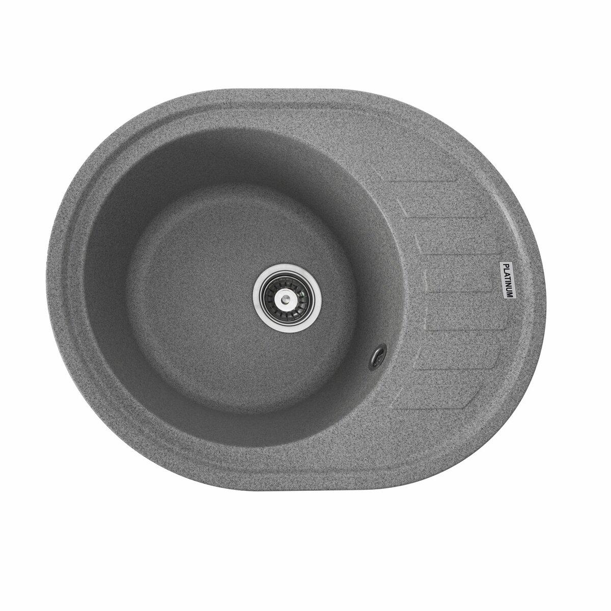 Гранітна мийка для кухні Platinum 6250 SOUL матова Сіра, фото 1