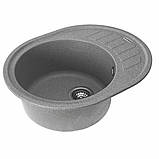 Гранітна мийка для кухні Platinum 6250 SOUL матова Сіра, фото 2