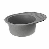 Гранітна мийка для кухні Platinum 6250 SOUL матова Сіра, фото 4