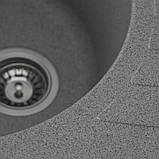 Гранітна мийка для кухні Platinum 6250 SOUL матова Сіра, фото 5