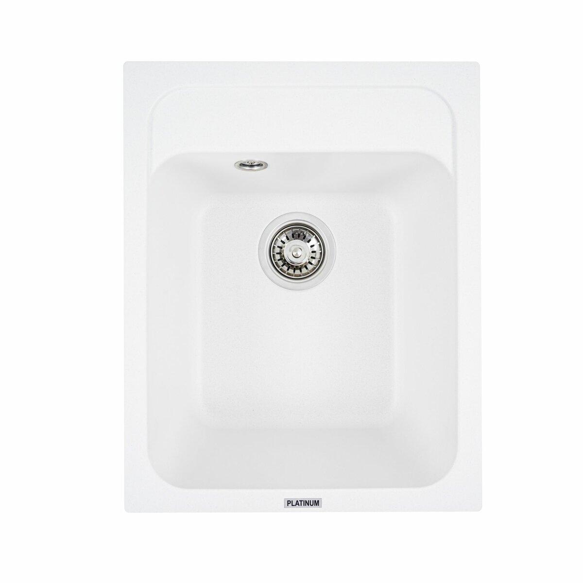 Гранітна мийка для кухні Platinum 4050 KORRADO матова Білосніжна, фото 1