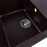Гранітна мийка для кухні Platinum 7850 VERONA матова Шоколад, фото 4