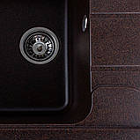 Гранітна мийка для кухні Platinum 7850 VERONA матова Шоколад, фото 8