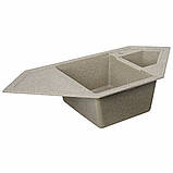 Гранітна мийка для кухні Platinum 9950 PANDORA матова Карамель, фото 2