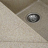 Гранітна мийка для кухні Platinum 9950 PANDORA матова Карамель, фото 3