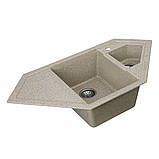 Гранітна мийка для кухні Platinum 9950 PANDORA матова Карамель, фото 6