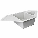 Гранітна мийка для кухні Platinum 9950 PANDORA матова Топаз, фото 3