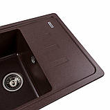 Гранітна мийка для кухні Platinum 6243 LIANA матова Мокко, фото 5