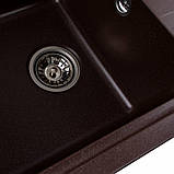 Гранітна мийка для кухні Platinum 6243 LIANA матова Мокко, фото 6