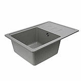 Гранітна мийка для кухні Platinum 6243 LIANA матова Сіра, фото 4