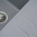Гранітна мийка для кухні Platinum 6243 LIANA матова Сірий металік, фото 4