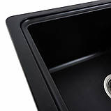 Гранітна мийка для кухні Platinum 6243 LIANA матова Чорна, фото 5