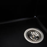 Гранітна мийка для кухні Platinum 6243 LIANA матова Чорна, фото 6