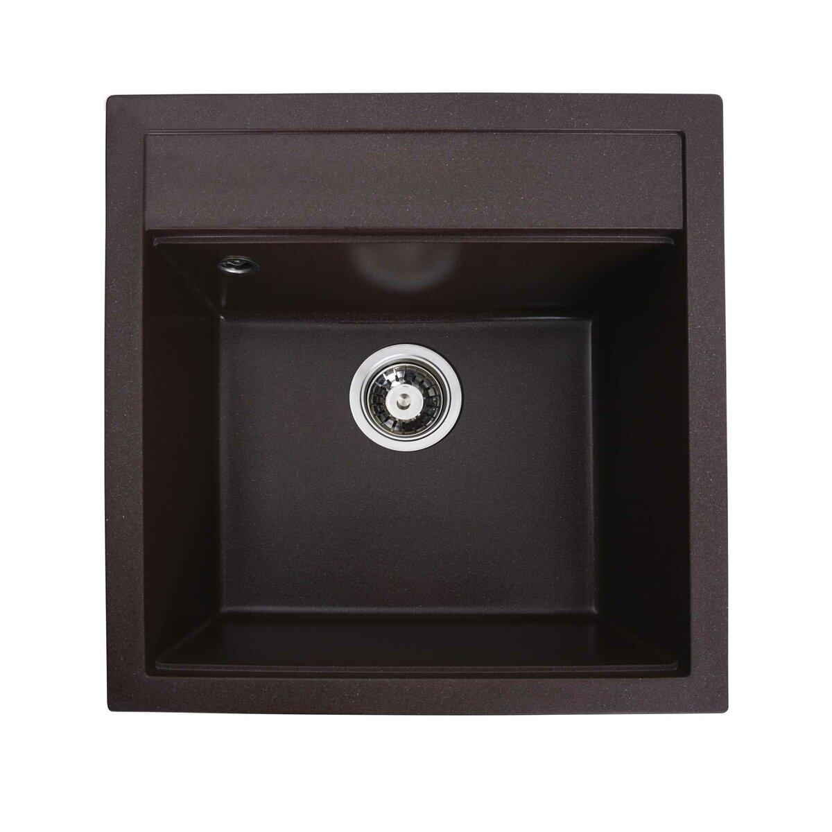 Гранітна мийка для кухні Platinum 5149 FIESTA матова Мокко, фото 1