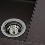 Гранітна мийка для кухні Platinum 5149 FIESTA матова Мокко, фото 4