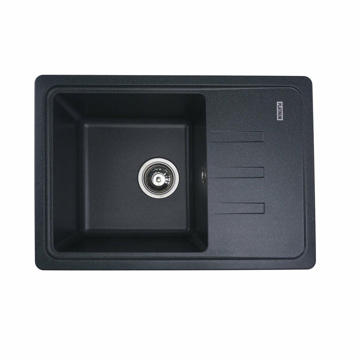 Гранітна мийка для кухні Platinum 6243 LIANA матова Антрацит, фото 1