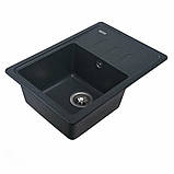 Гранітна мийка для кухні Platinum 6243 LIANA матова Антрацит, фото 2