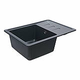 Гранітна мийка для кухні Platinum 6243 LIANA матова Антрацит, фото 3