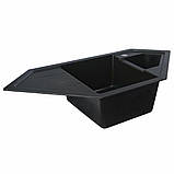 Гранітна мийка для кухні Platinum 9950 PANDORA матова Чорна GOLD, фото 3