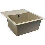 Гранітна мийка для кухні Platinum 5851 ARIA матова Беж, фото 3