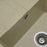 Гранітна мийка для кухні Platinum 5851 ARIA матова Беж, фото 4