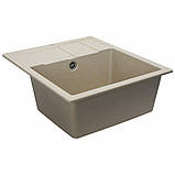 Гранітна мийка для кухні Platinum 5851 ARIA матова Сафарі, фото 3