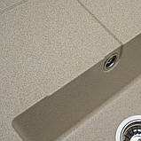 Гранітна мийка для кухні Platinum 5851 ARIA матова Сафарі, фото 4