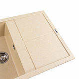 Гранітна мийка для кухні Platinum 7950 Selena матова Пісок, фото 3