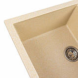 Гранітна мийка для кухні Platinum 7950 Selena матова Пісок, фото 4