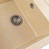 Гранітна мийка для кухні Platinum 7950 Selena матова Пісок, фото 5