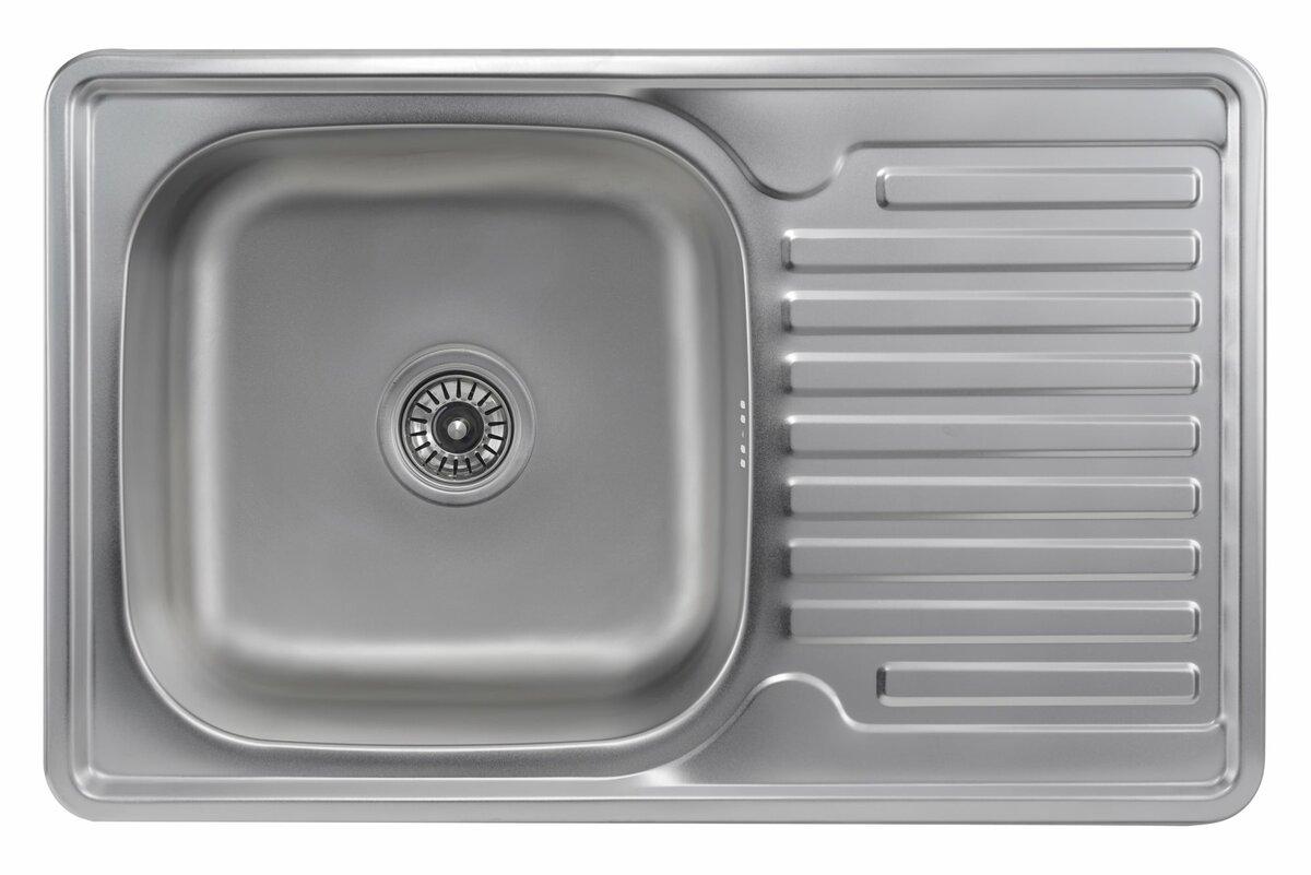 Кухонна мийка з нержавіючої сталі Platinum САТИН 7850 (0,8/180 мм), фото 1