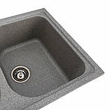 Гранітна мийка для кухні Platinum 7950 Equatoria матовий Сірий, фото 4