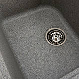 Гранітна мийка для кухні Platinum 7950 Equatoria матовий Сірий, фото 6