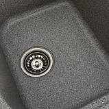 Гранітна мийка для кухні Platinum 7950 Equatoria матовий Сірий, фото 7