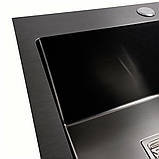 Мийка Platinum Handmade PVD HSBB 50*45 чорна (квадратний сифон 3,0/1,0), фото 5