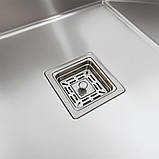 Мийка Platinum Handmade 650x500x230 L нержавійка (квадратний сифон 3,0/1,0), фото 6