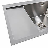 Кухонна мийка Platinum Handmade 65*50 R (квадратний сифон 3,0/1), фото 5
