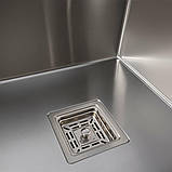 Кухонна мийка Platinum Handmade 65*50 R (квадратний сифон 3,0/1), фото 6