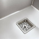 Мийка Platinum Handmade 780х430х220 R нержавійка (квадратний сифон,3.0/1.0), фото 5