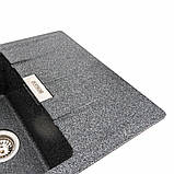 Гранітна мийка для кухні Platinum 7850 ROMA матова (графіт), фото 4