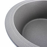 Гранітна мийка для кухні Platinum 5847 ONYX матова (сірий мусон), фото 4