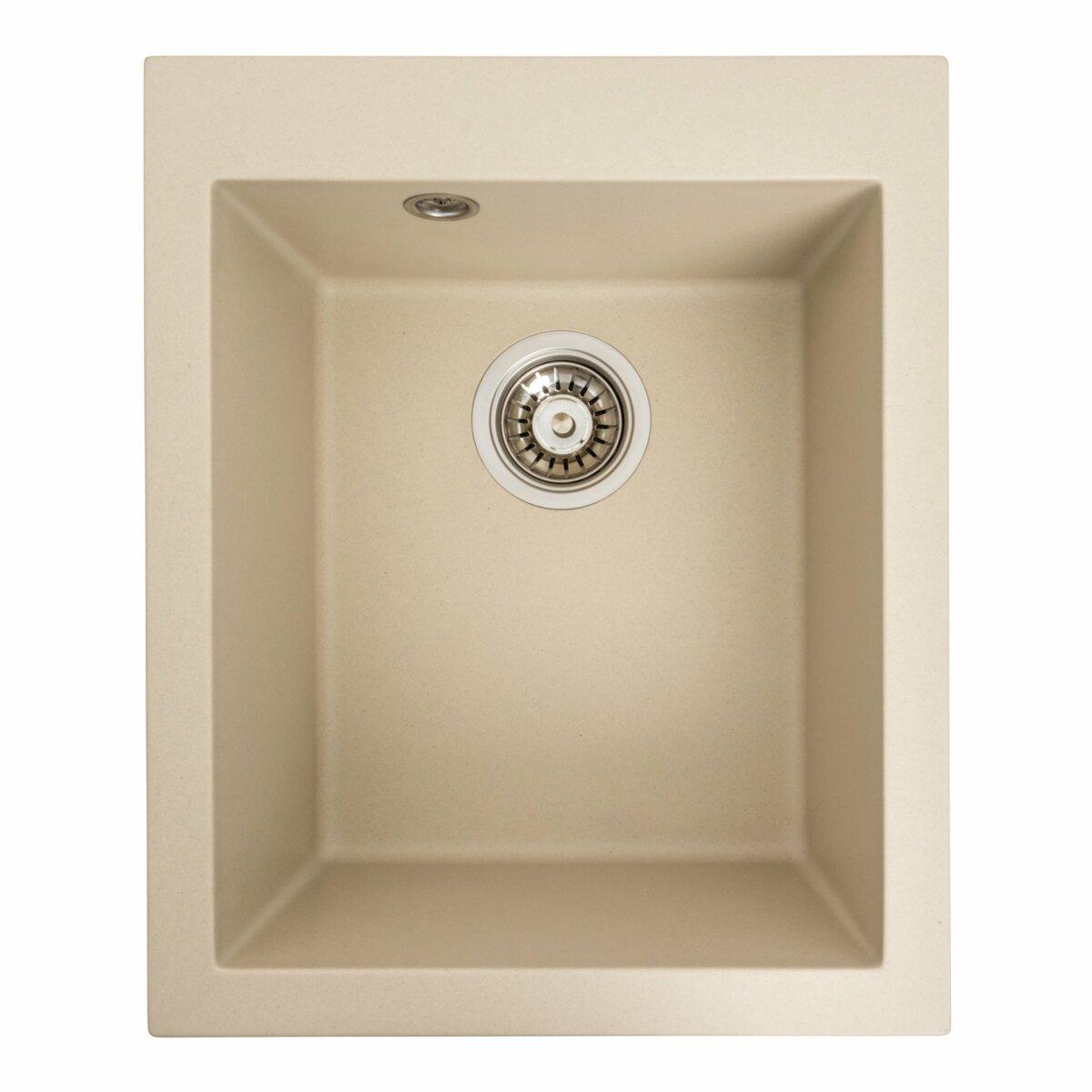 Гранітна мийка для кухні Platinum 4150 SOKIL матова (айворі), фото 1