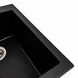 Гранітна мийка для кухні Platinum 4150 SOKIL матова Чорна GOLD, фото 5