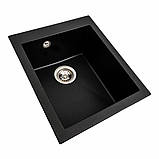 Гранітна мийка для кухні Platinum 4150 SOKIL матова Чорна GOLD, фото 7