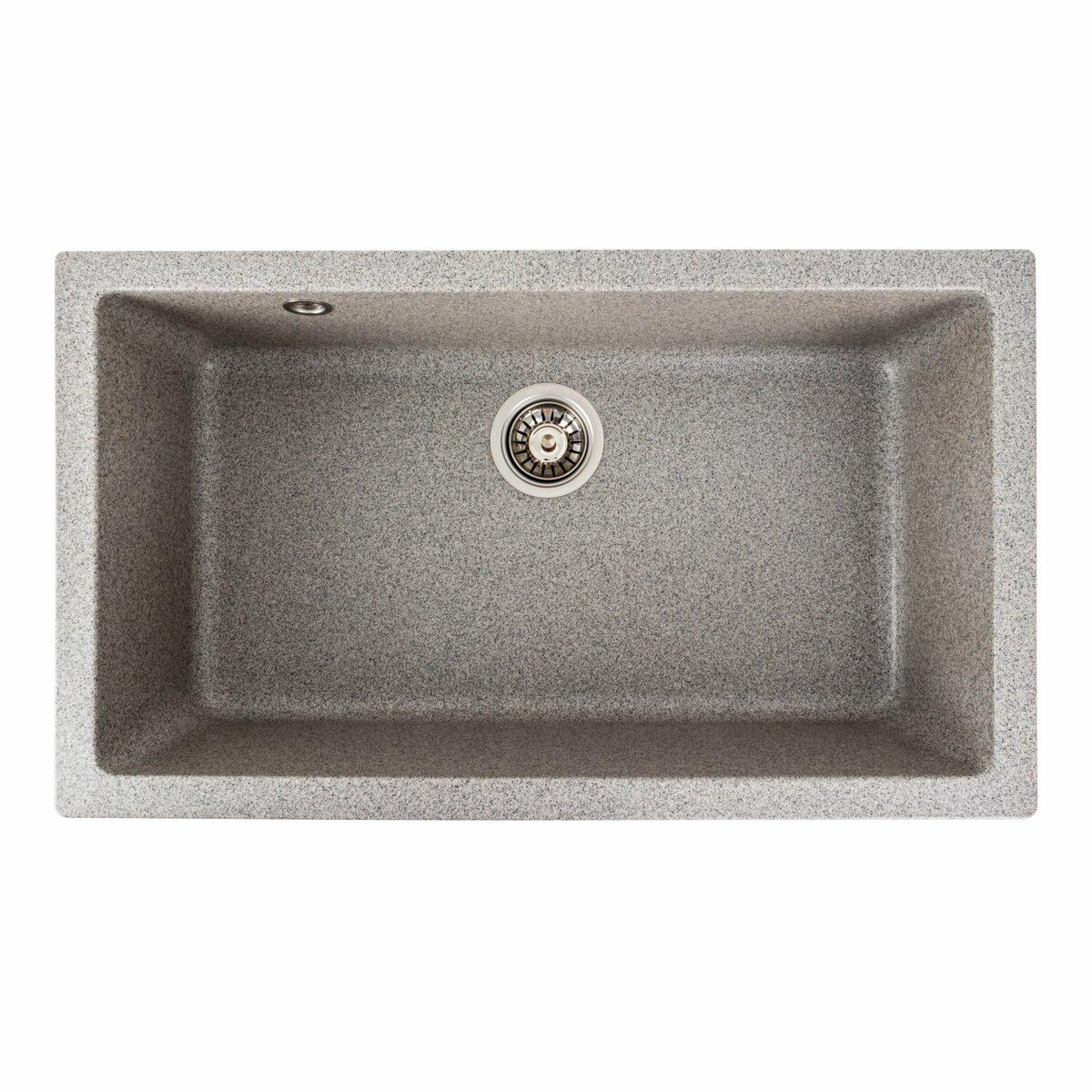 Гранітна мийка для кухні Platinum 7945 Paruana матова (сіра), фото 1