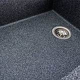 Гранітна мийка для кухні Platinum 8650 DIAMOND матова (графіт), фото 2