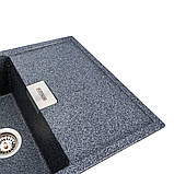 Гранітна мийка для кухні Platinum 8650 DIAMOND матова (графіт), фото 5